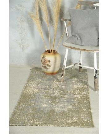 Gulvtæppe Slidt Look Blå / Grøn print